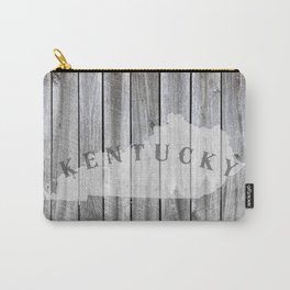 Kentucky Map State Wood Barn Rustic KY Carry-All Pouch