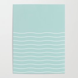 Sea Foam Green Ocean Waves Poster