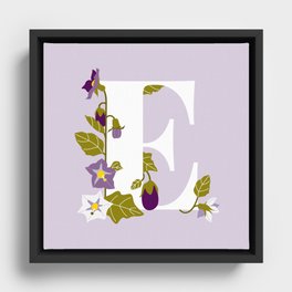 E for Eggplant Framed Canvas