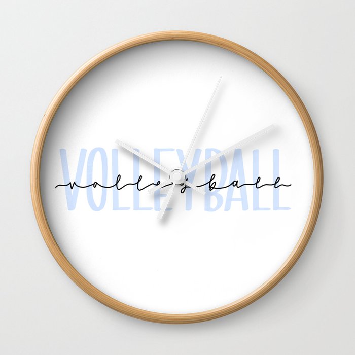Blue Volleyball Wall Clock