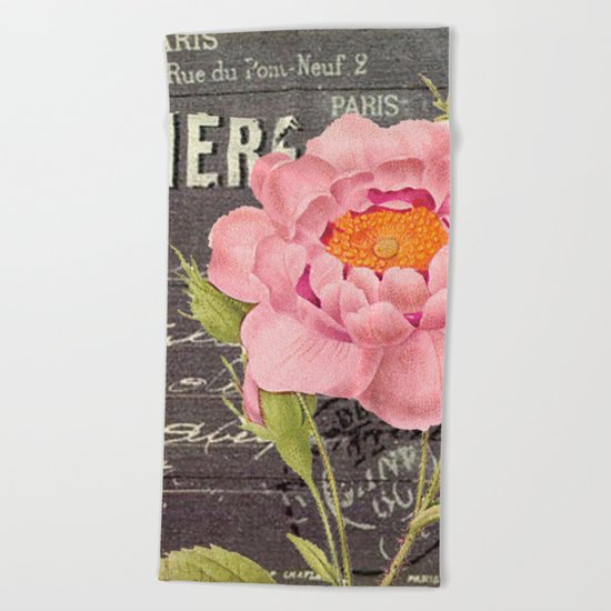 Vintage Flowers #5 Beach Towel