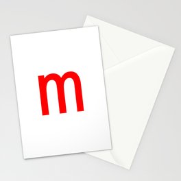 LETTER m (RED-WHITE) Stationery Card