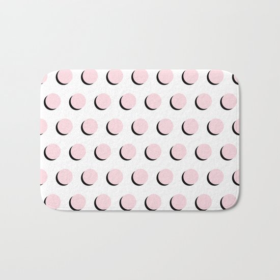 Pantone rose quartz minimal polka dots modern abstract circle illustration trendy hipster minimalism Bath Mat