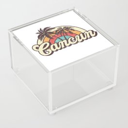 Cancun beach city Acrylic Box