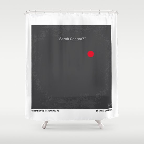 No199 My Terminator minimal movie poster Shower Curtain