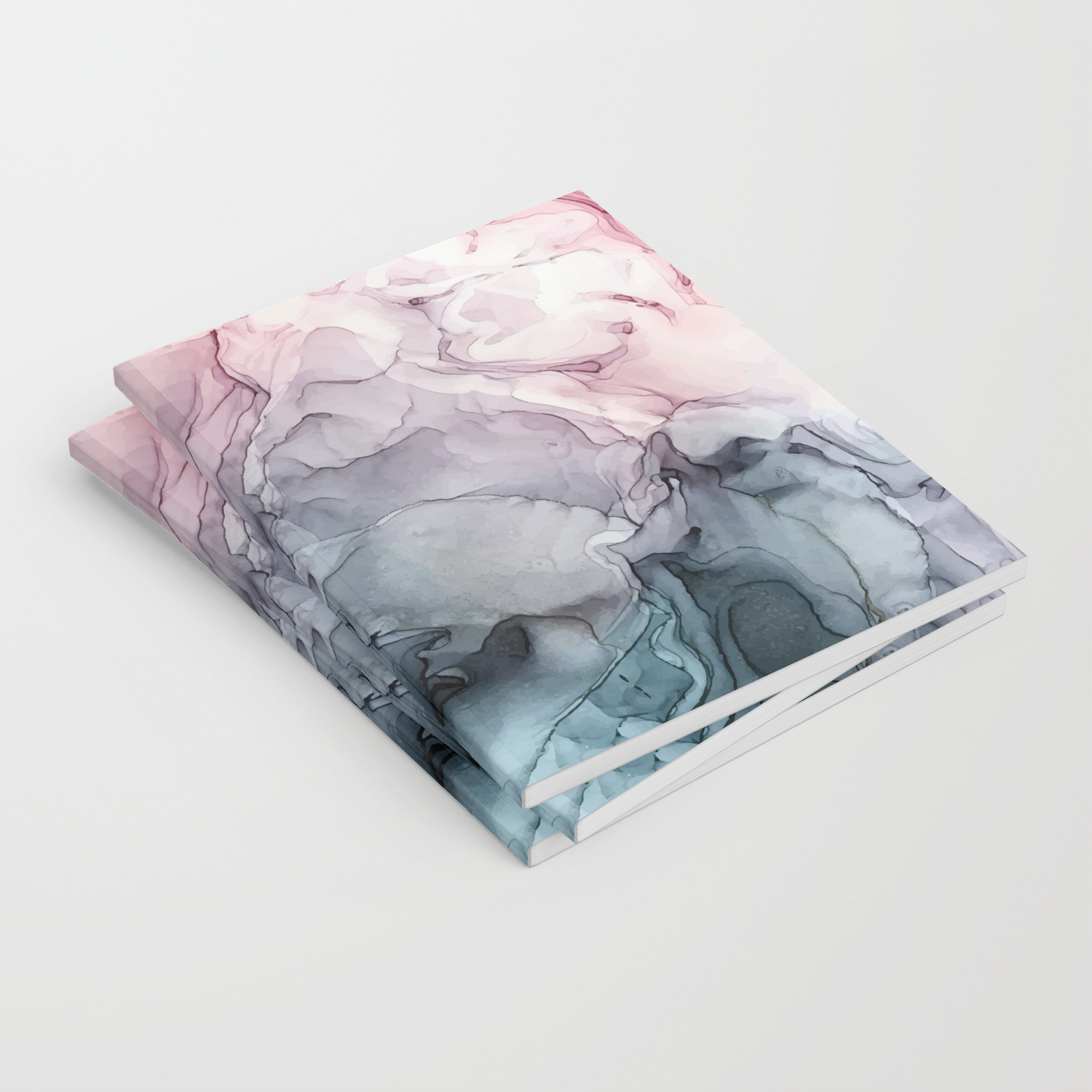 Blush And Payne S Grey Flowing Abstract Painting Notebook By