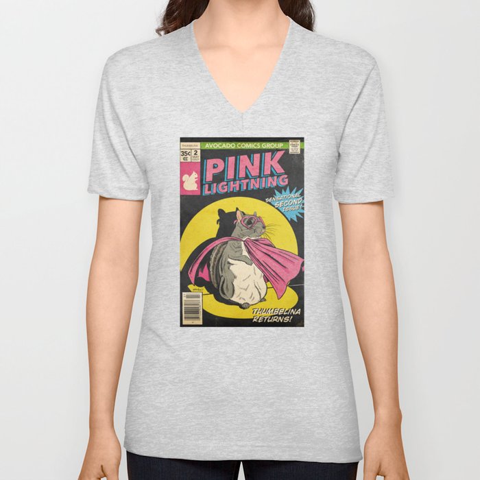 Little Thumbelina Girl: Pink Lightning #2 V Neck T Shirt