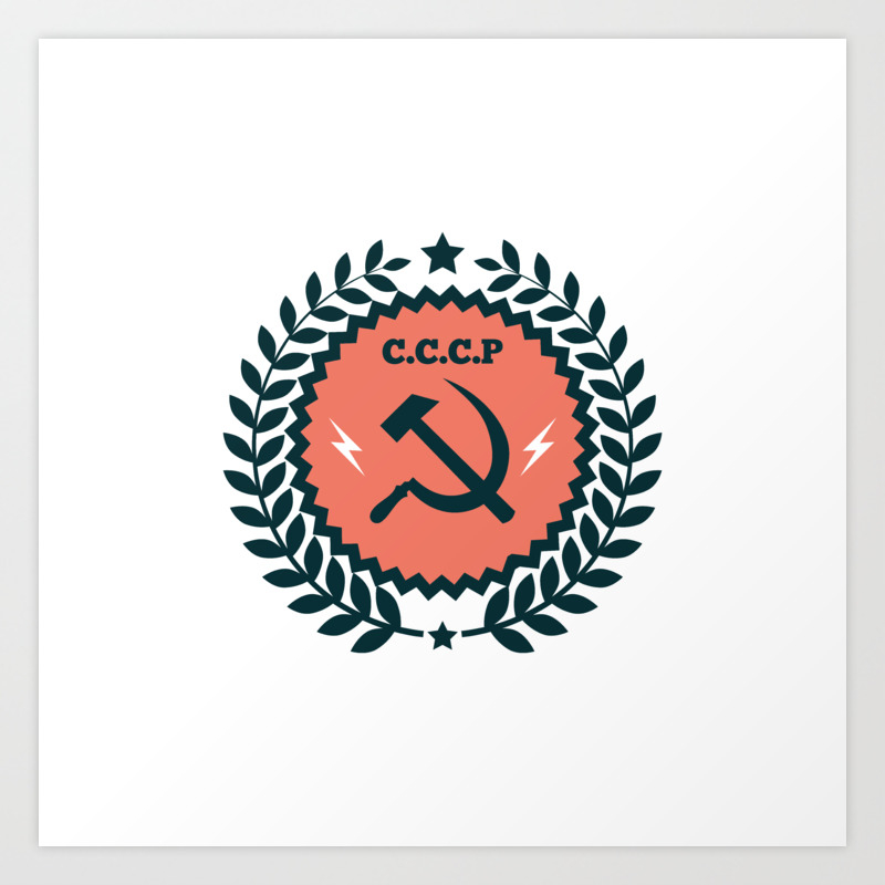 Hammer Sickle Communist Badge Art Print By Graphikz Society6