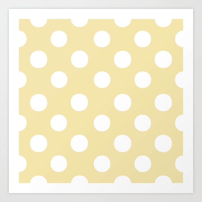 Polka Dots (White/Vanilla) Art Print