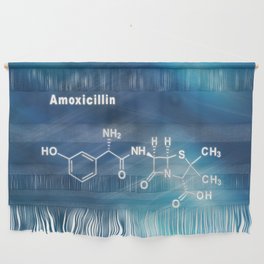 Amoxicillin, antibiotic drug, Structural chemical formula Wall Hanging