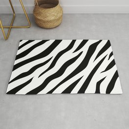 Zebra Print Pattern (white) Rug