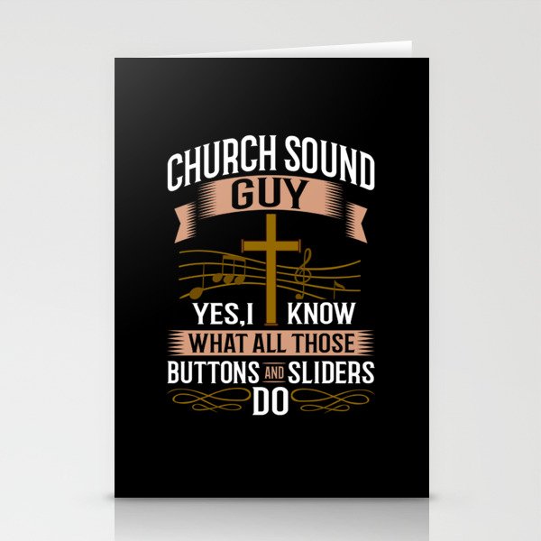 Church Sound Engineer Audio System Music Christian Stationery Cards