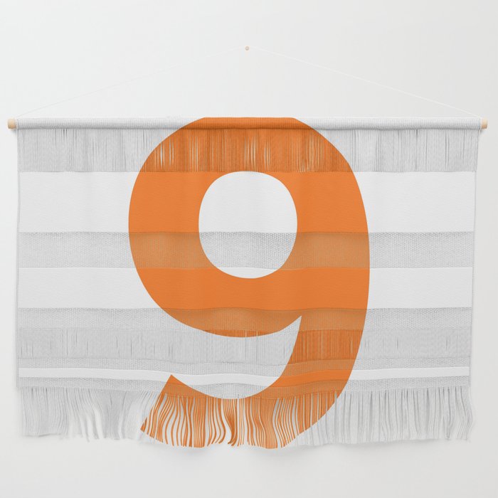 Number 9 (Orange & White) Wall Hanging