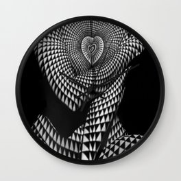 0622-JAL Heart Shape Pattern on Breasts and Nude Body Abstracted by Optical Patten Wall Clock