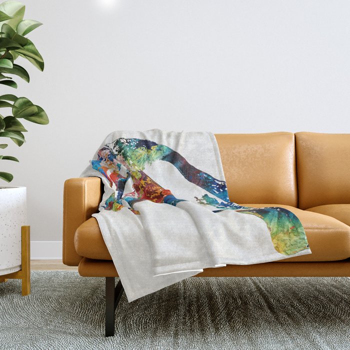 Colorful Goat Art By Sharon Cummings Throw Blanket