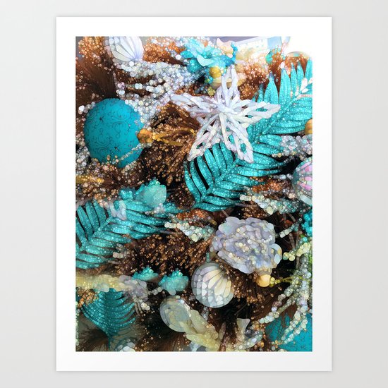 Merry Sparkling Christmas Bohemian Style Art Print