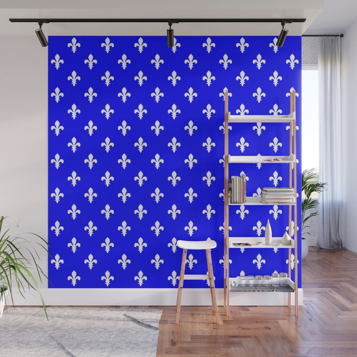 Fleur-de-Lis (White & Blue Pattern) Wall Mural