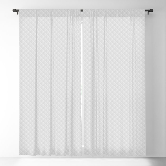 Bright White Stitched and Quilted Pattern Blackout Curtain