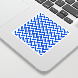 Herringbone Texture (Blue & White) Sticker