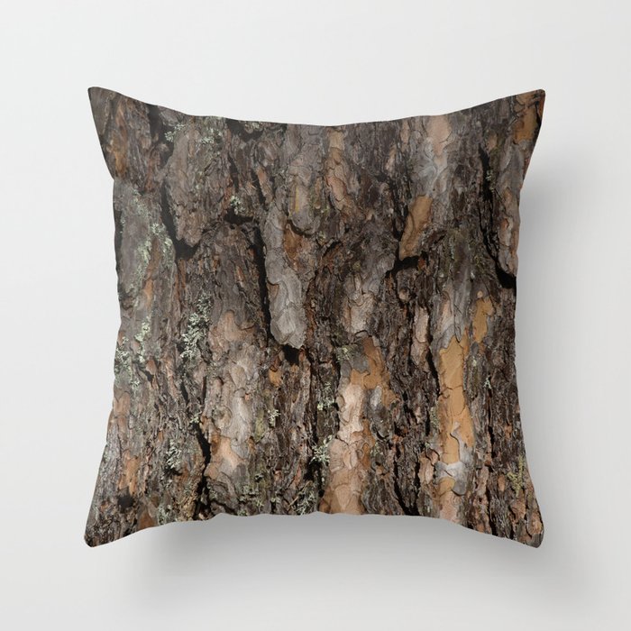 Pine bark close-up Throw Pillow