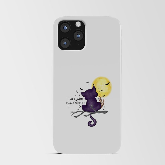 I roll with crazy witches halloween cat iPhone Card Case
