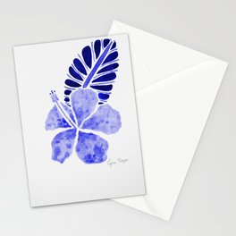 Hibiscus Tropical - Blue Stationery Card