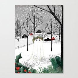 The Holly King Canvas Print | Landscape, Berries, Holly, Solstice, Digital, Snow, Yuletide, Pine, Ghost, Christmas 