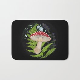 Mushroom, Fern & Flowers Bath Mat