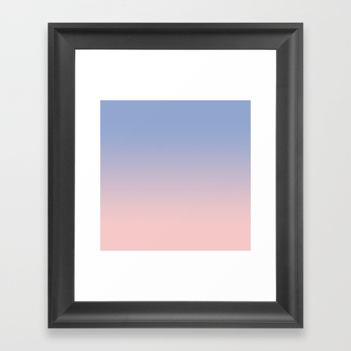 Pantone Rose Quartz and Serenity Ombre Framed Art Print