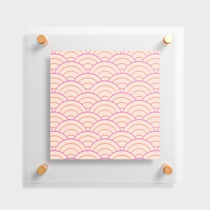 Peach Pink Art Deco Minimal Arch Pattern  Floating Acrylic Print