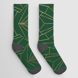 Art Deco in Emerald Green - Large Scale Socks