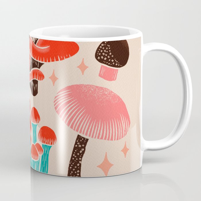 Texas Mushrooms – Red, Pink, and Turquoise Coffee Mug