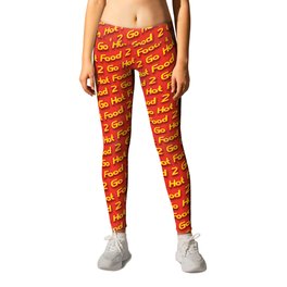 Hot Food 2 Go Leggings | Australia, Food, Graphicdesign, Fastfood, Greasyspoon, Chips, Carvery, Pop Art, Typography, Pattern 