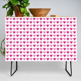 Pink Hearts No. 1 | Heart Pattern | Love Hearts | Patterns | Love | Romance | Valentines Credenza