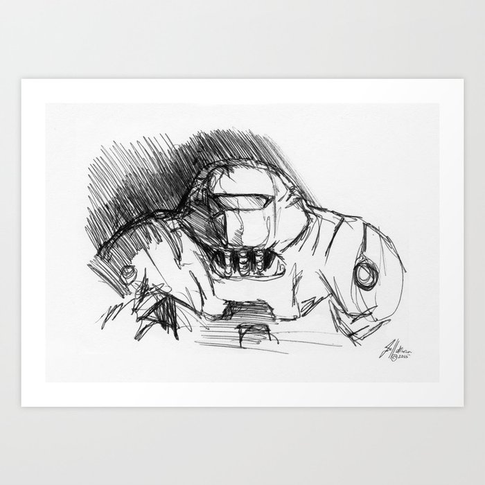 Warbot Sketch #046 Art Print