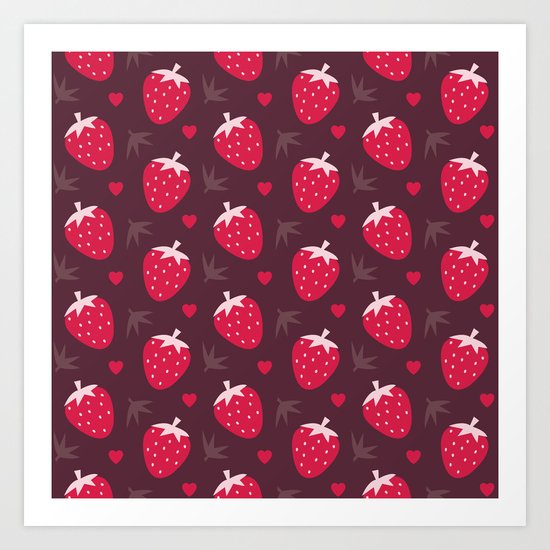 STRAWBERRIES AND CHOCOLATE Art Print