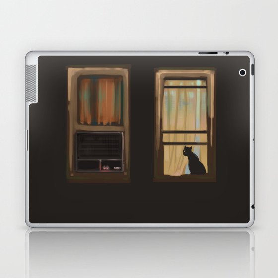 Dark Academia: The Cat on the Window Laptop & iPad Skin