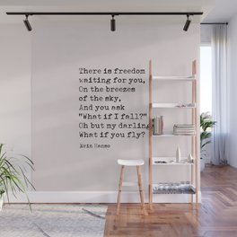 What if you fly? Erin Hanson Quote Wall Mural
