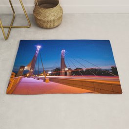 Lane Avenue Bridge At Dusk - Columbus Ohio Rug
