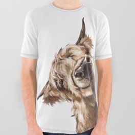 Sneaky Highland Cow All Over Graphic Tee