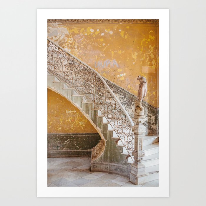 The Staircase - Havana Cuba Architecture, Travel Photography Art Print