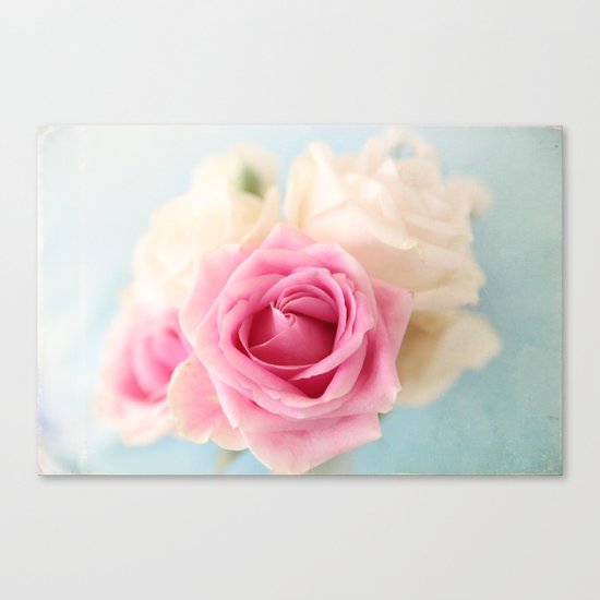 pastel roses Canvas Print