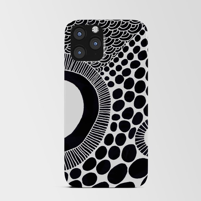 loveartaus black dot square iPhone Card Case