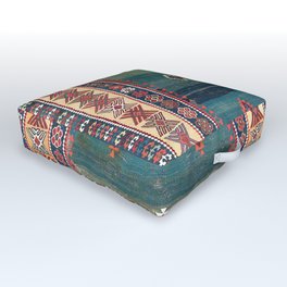 Sivas Antique Turkish Niche Kilim Print Outdoor Floor Cushion