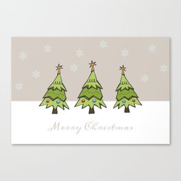 Merry Christmas Trees Canvas Print