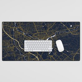 Nuremberg City Map Germany - Gold Art Deco Desk Mat