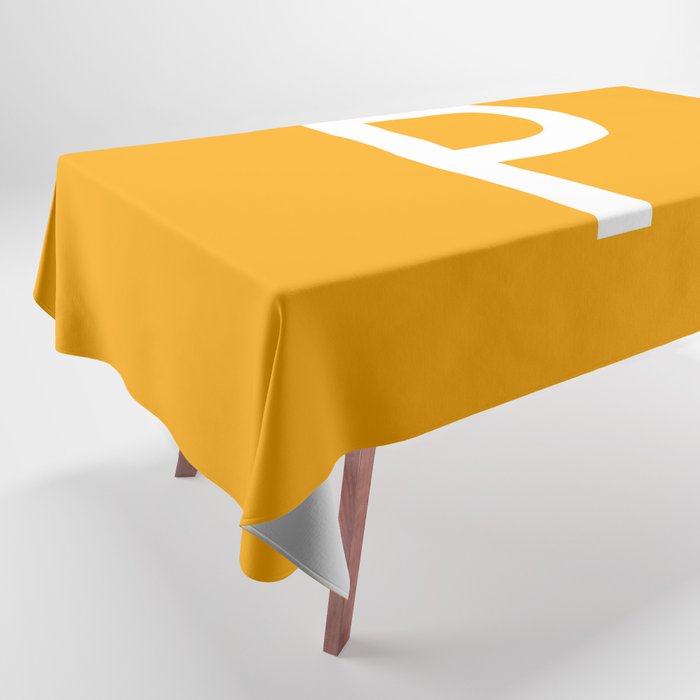 LETTER P (WHITE-ORANGE) Tablecloth