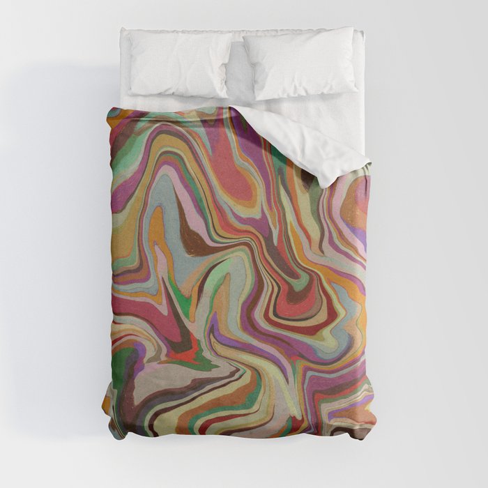 Colorful Liquid Swirl Duvet Cover