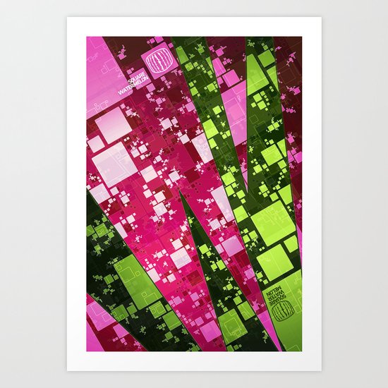 Square Watermelon Art Print