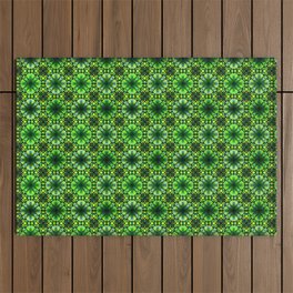 Green Tiles Outdoor Rug